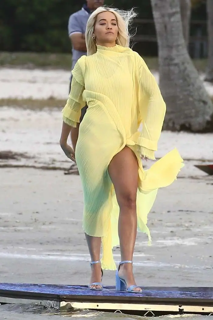 Rita Ora Shooting a Music Video in Miami
