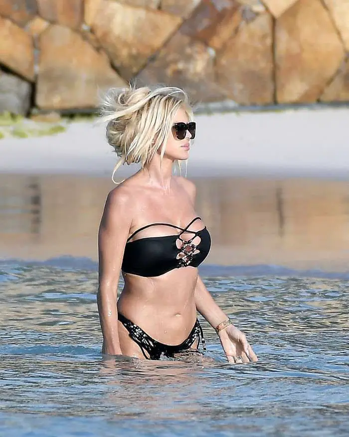 Victoria Silvstedt in a Bikini on the Beach in St. Barths