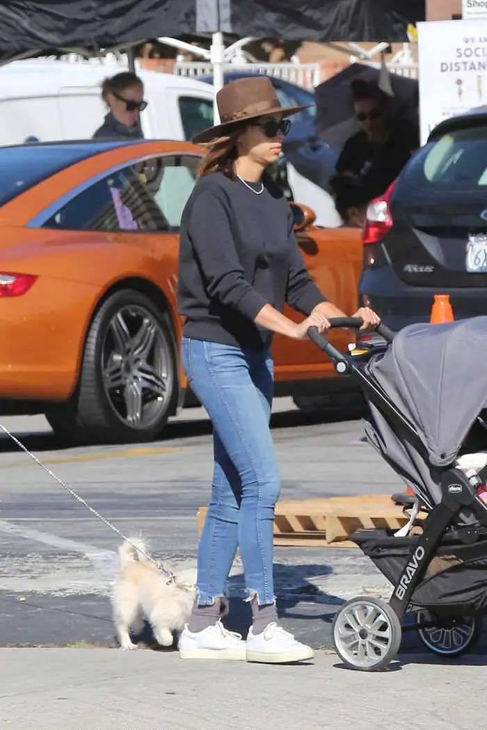 amber stevens west takes her daughter for a stroll in la 1