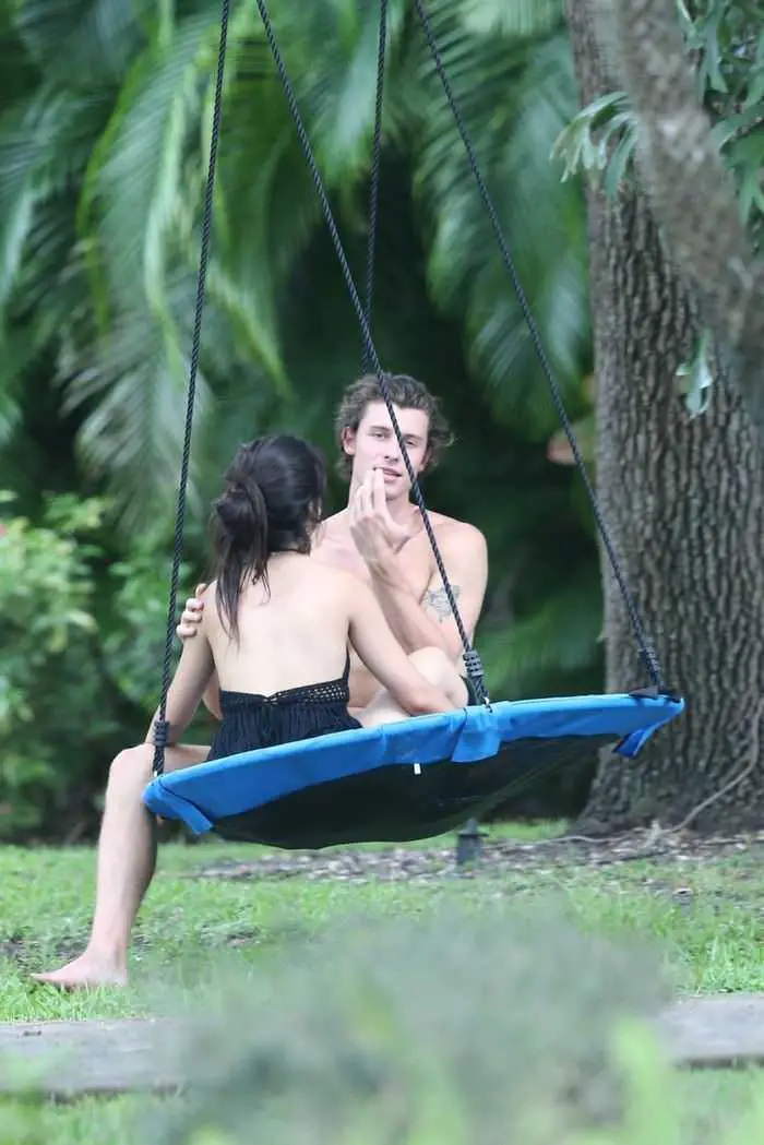 camila cabello and shawn mendes cuddle up on a swing 1