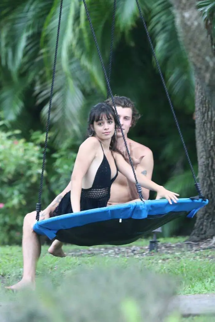 camila cabello and shawn mendes cuddle up on a swing 4
