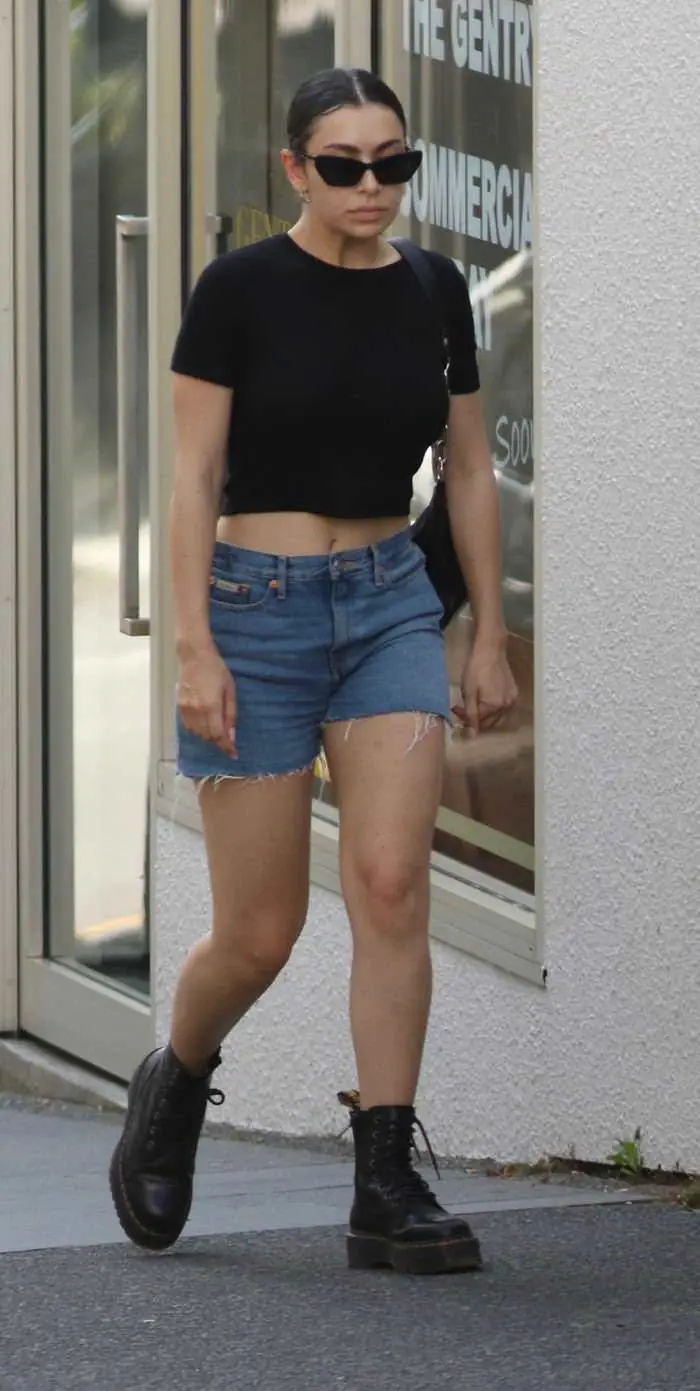Charli XCX in Denim Shorts Out in Auckland