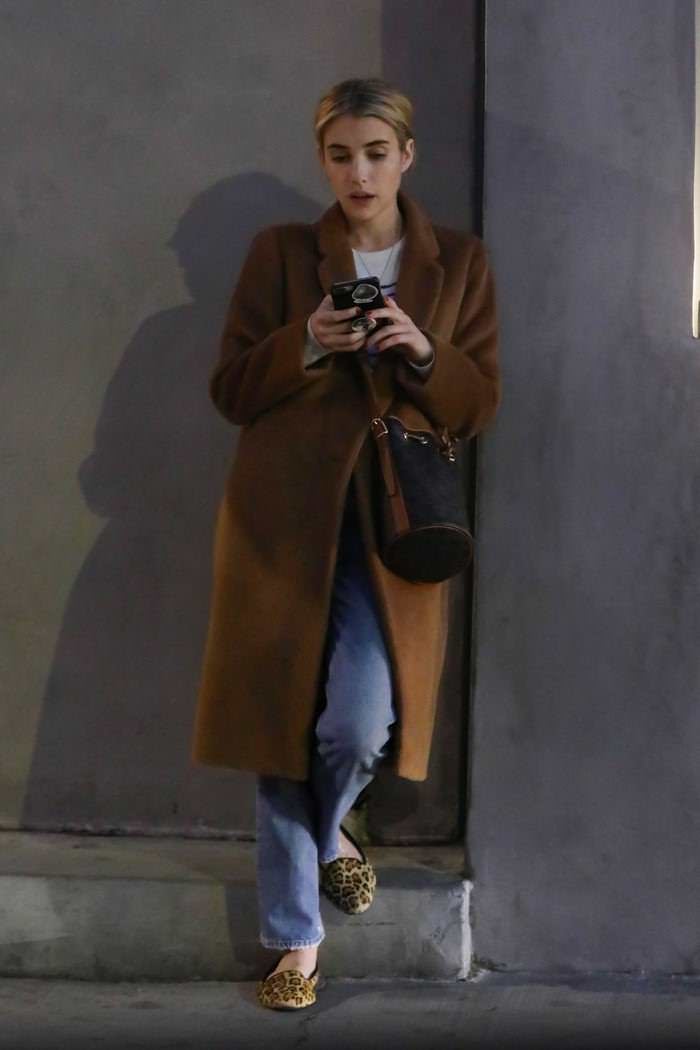 Emma Roberts Casual While Waiting for Her Car in LA