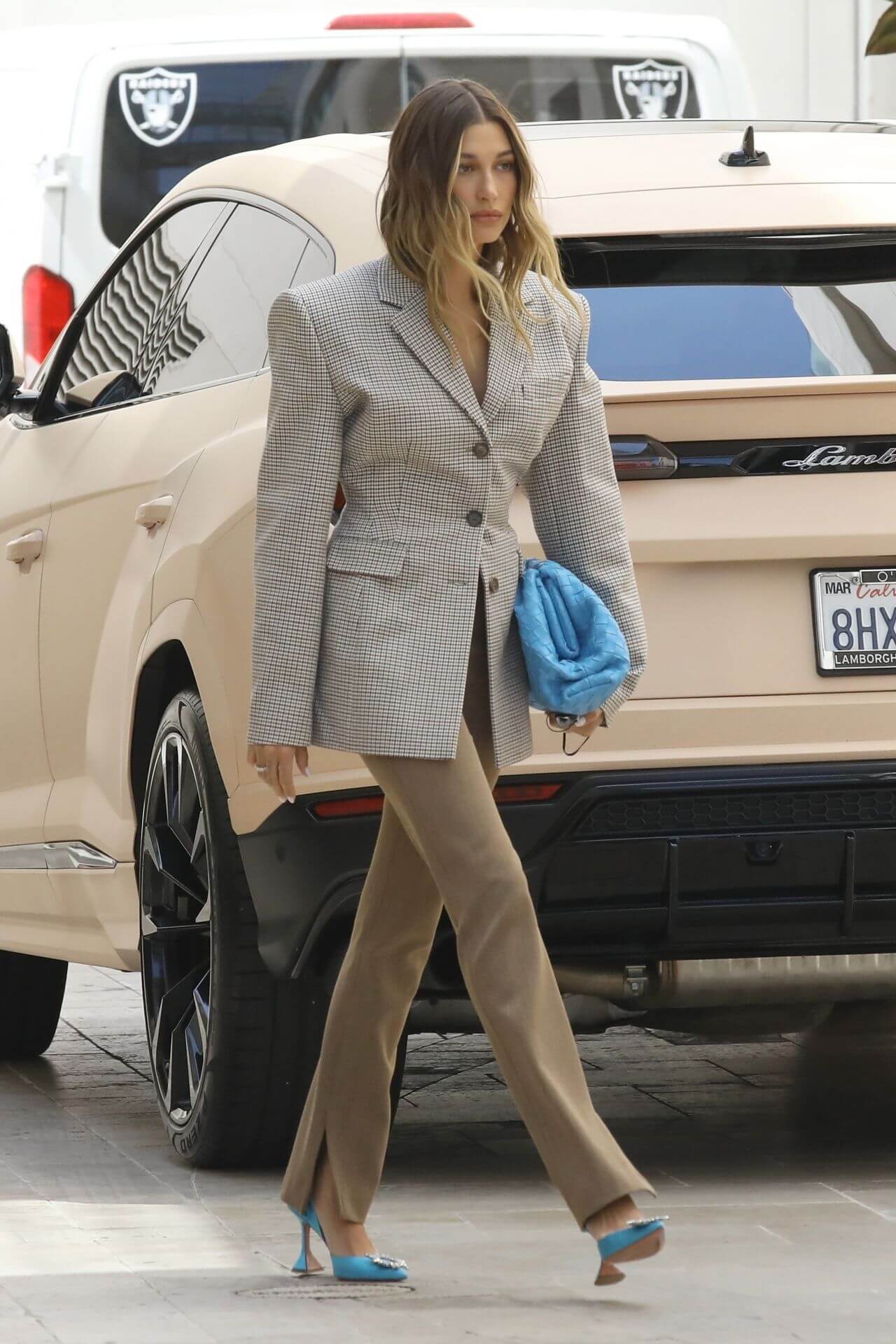 Hailey Rhode Bieber in Business Casual Style Heads to a Meeting in LA