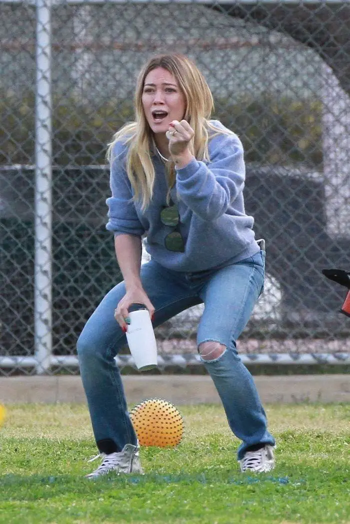 Hilary Duff Watching Football Game in LA