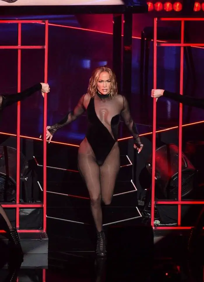 jennifer lopez gets hot in sheer catsuit with maluma at 2020 amas 1