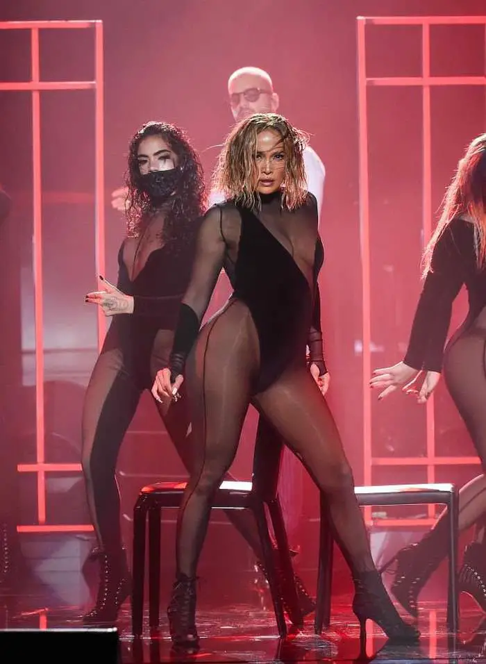 jennifer lopez gets hot in sheer catsuit with maluma at 2020 amas 4