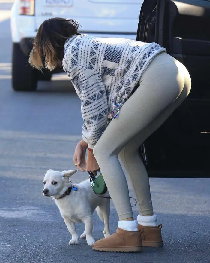 kaia gerber at alfred coffee with her dog milo in la 2