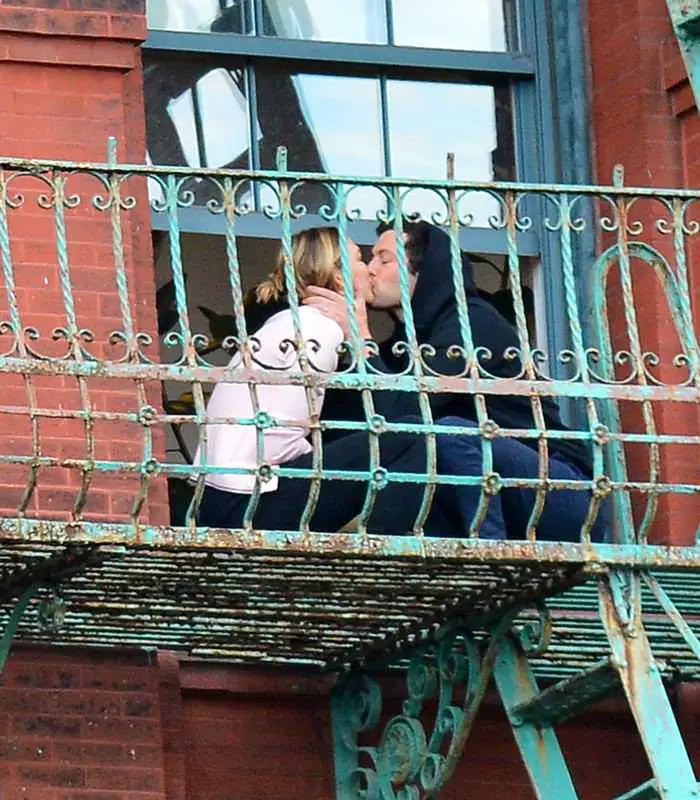 karlie kloss and joshua kushner on their balcony in nyc 1