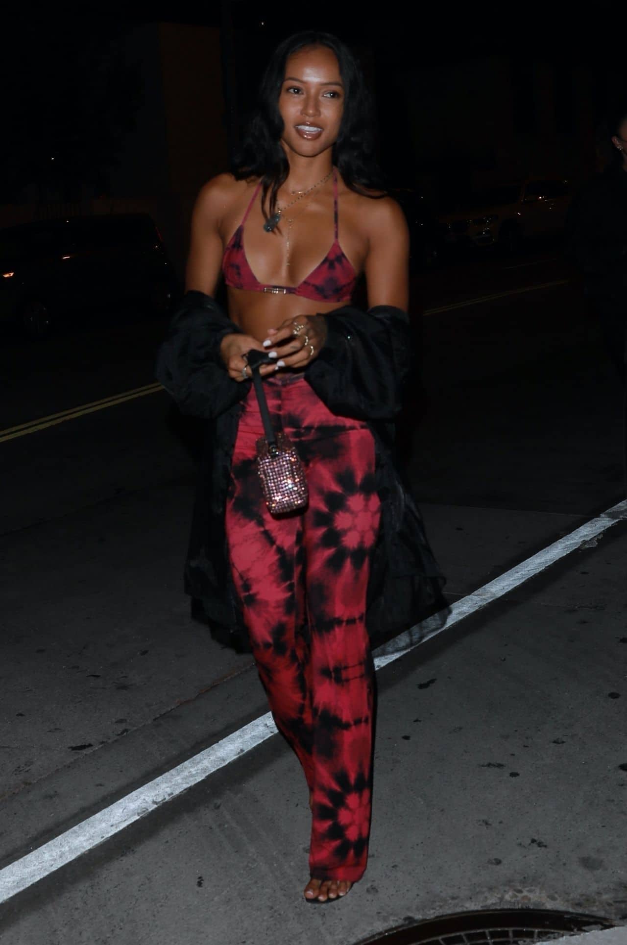 As On Display With Friends WeHo In A To Leggy Out Karrueche Dinner She Tran Top Puts Steps Megan Fox