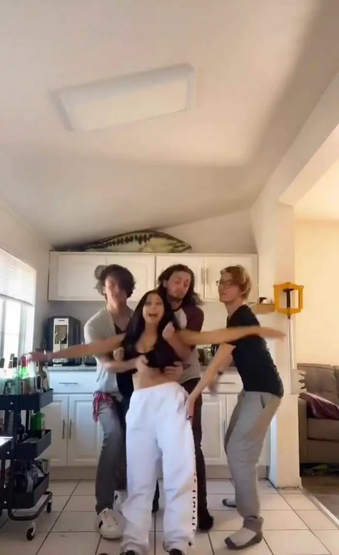 kira kosarin performs a trust fall with her friends 4
