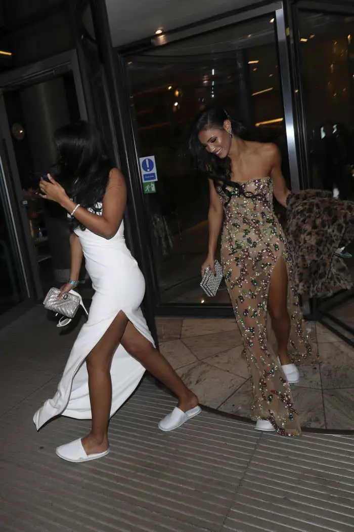 Maya Jama and Vick Hope Leaving the NTA Afterparty in Slippers