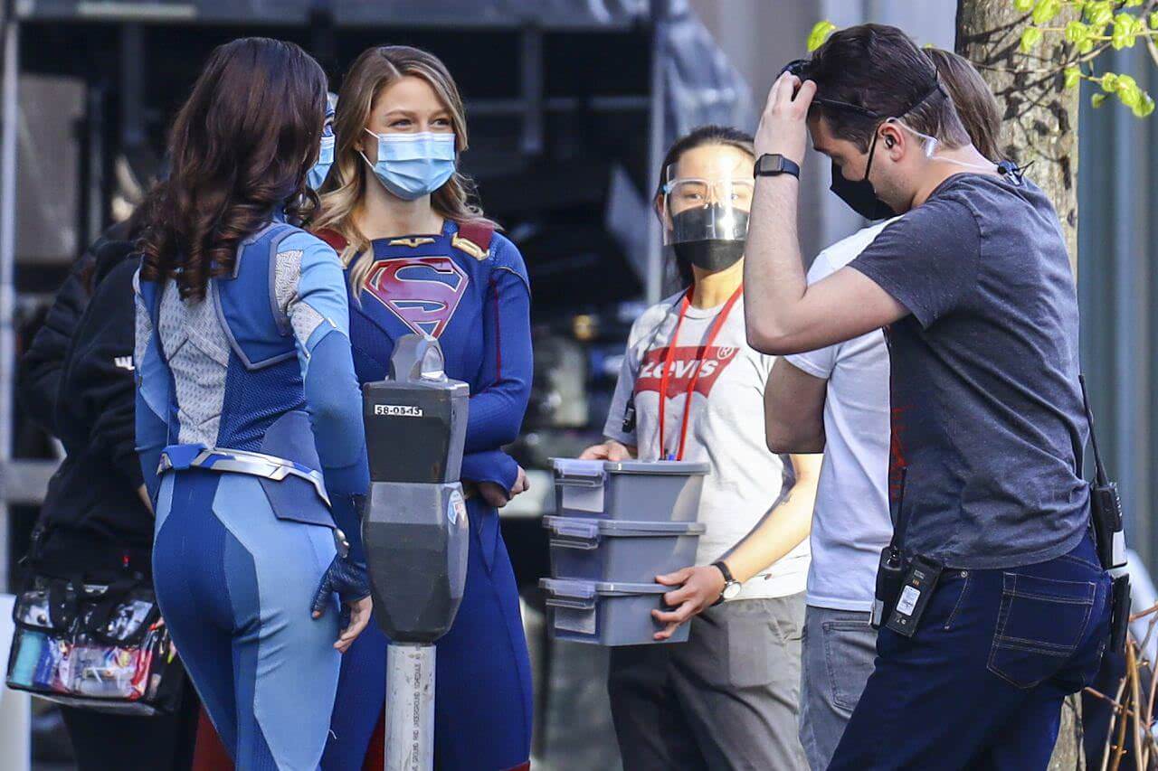 melissa benoist on the set of supergirl in vancouver 3