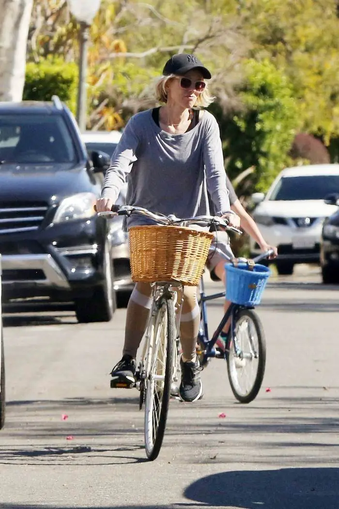 Naomi Watts Takes a Bike Ride Through Brentwood