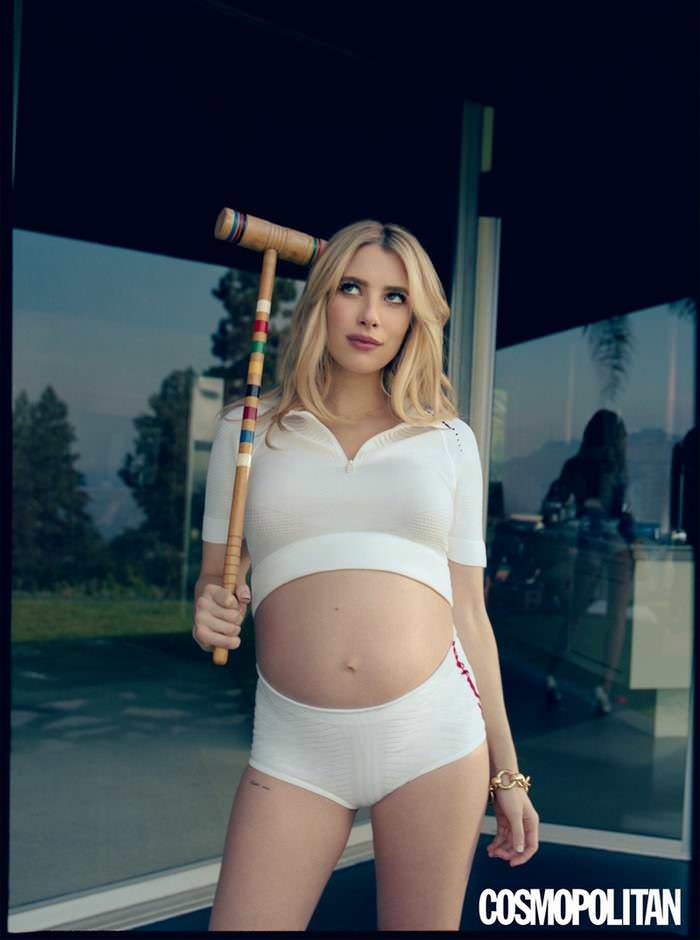 pregnant emma roberts on the cover of cosmopolitan magazine 2020 4