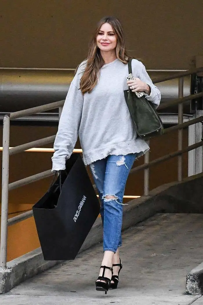 Sofia Vergara in Ripped Jeans Out in Beverly Hills