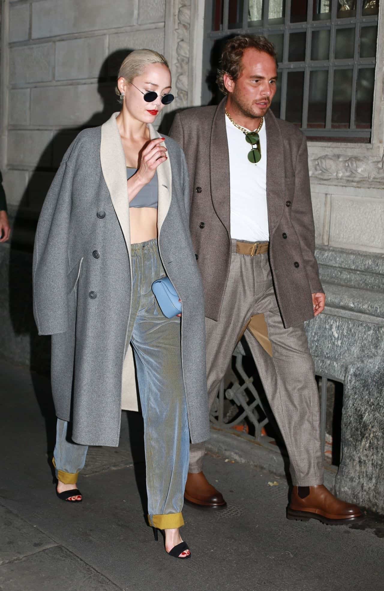 Pom Klementieff Leaves Giorgio Armani’s Fashion Show in Milan