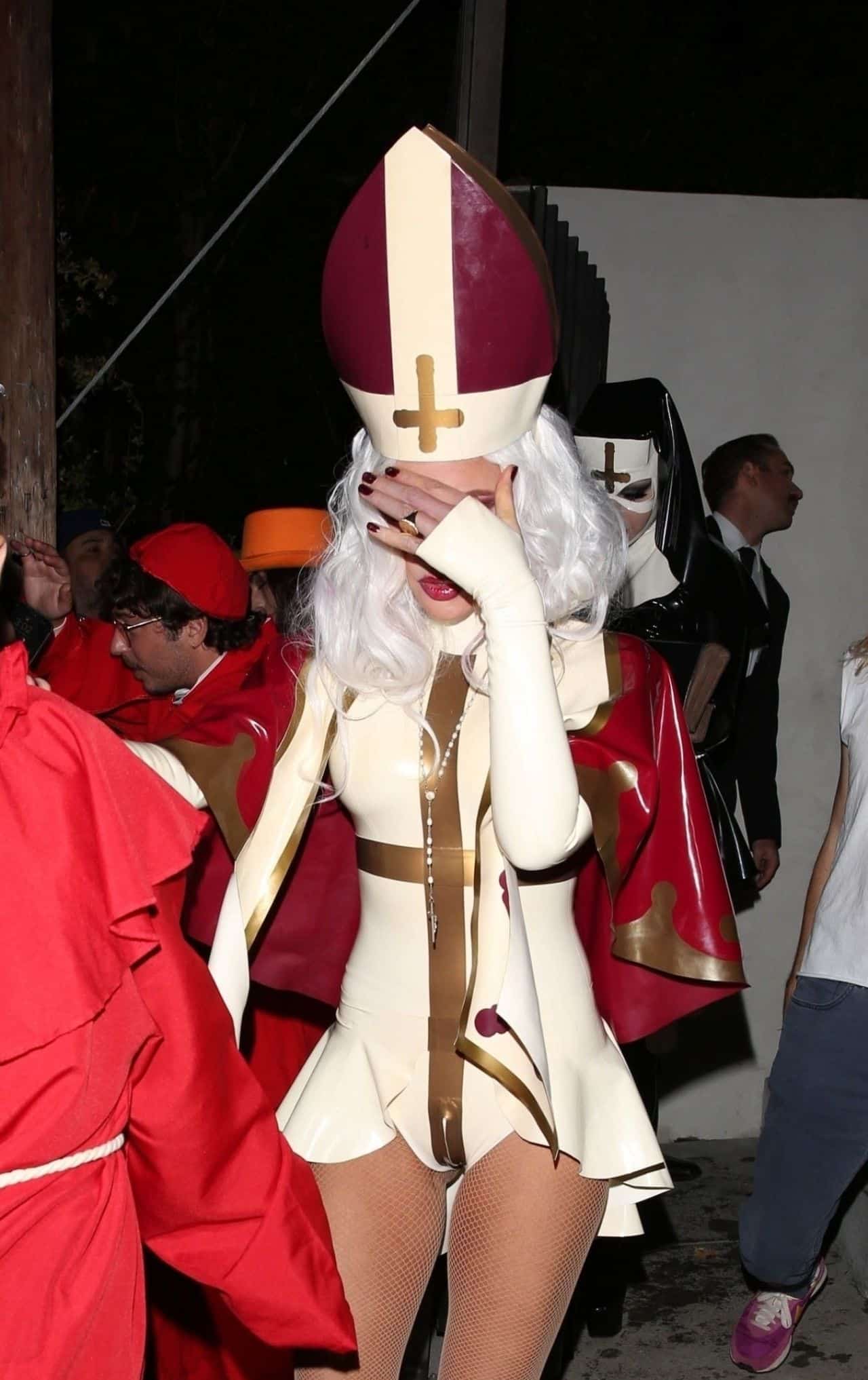 Kate Beckinsale Dressed Like an Evil Pope at a Halloween Party in LA