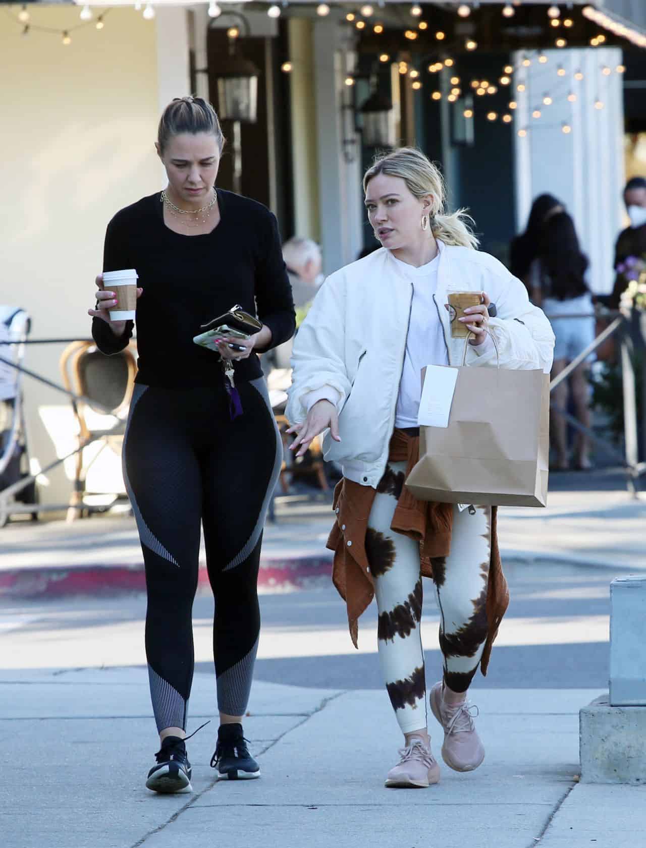Hilary Duff Stuns in a Bomber Jacket During a Coffee Run After the Gym