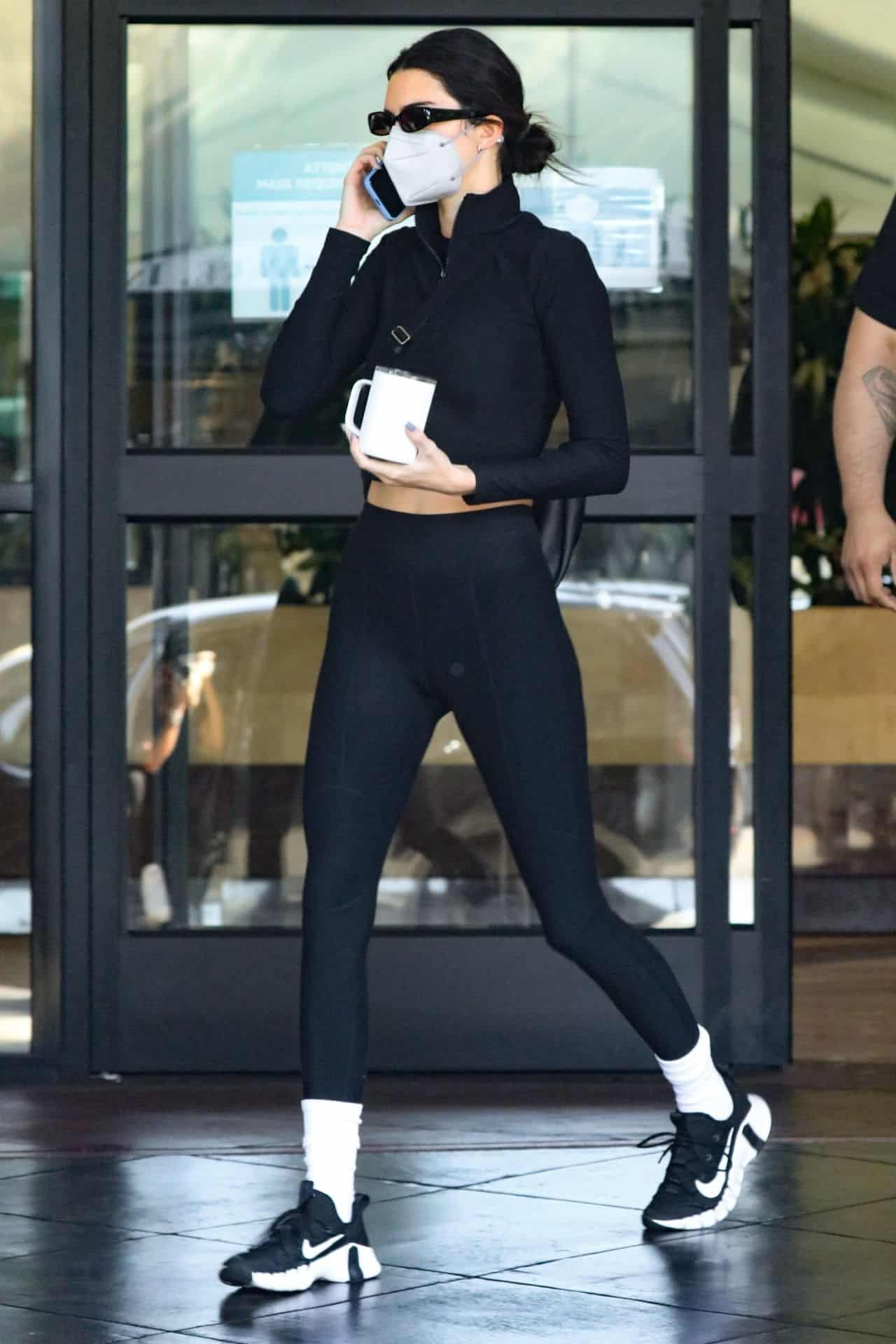 Kendall Jenner Wears a Tight Chic Outfit for a Business Meeting in LA