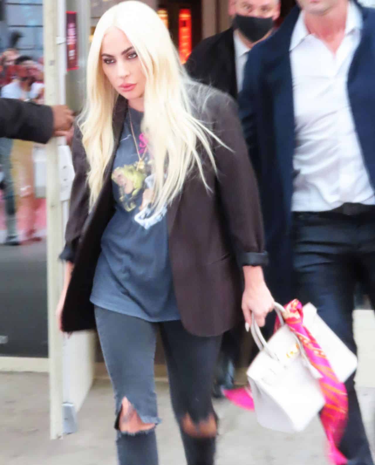 Lady Gaga Sports an Edgy Grunge Look Outside the AMC Theater in New ...