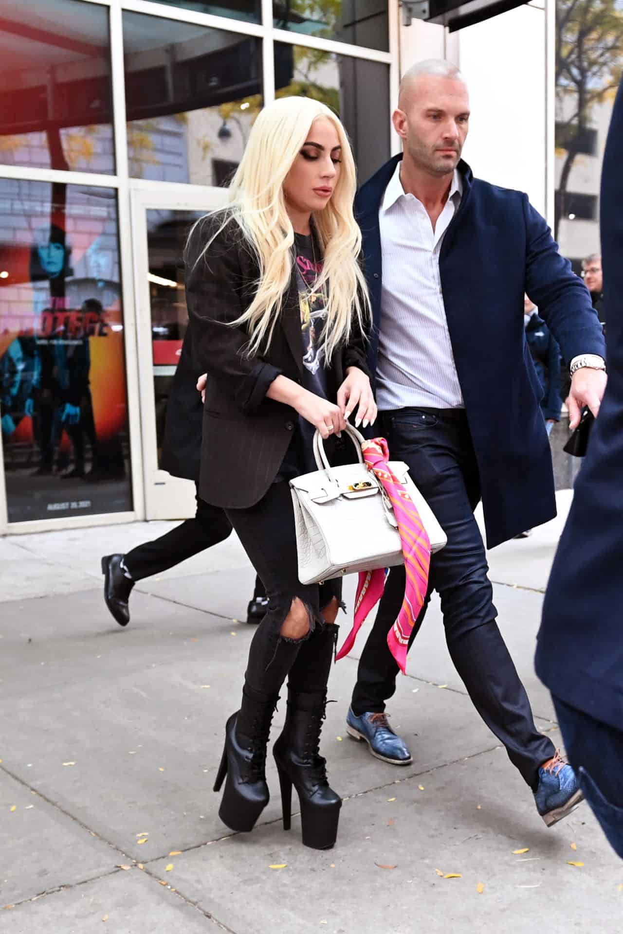 Lady Gaga Sports an Edgy Grunge Look Outside the AMC Theater in New York