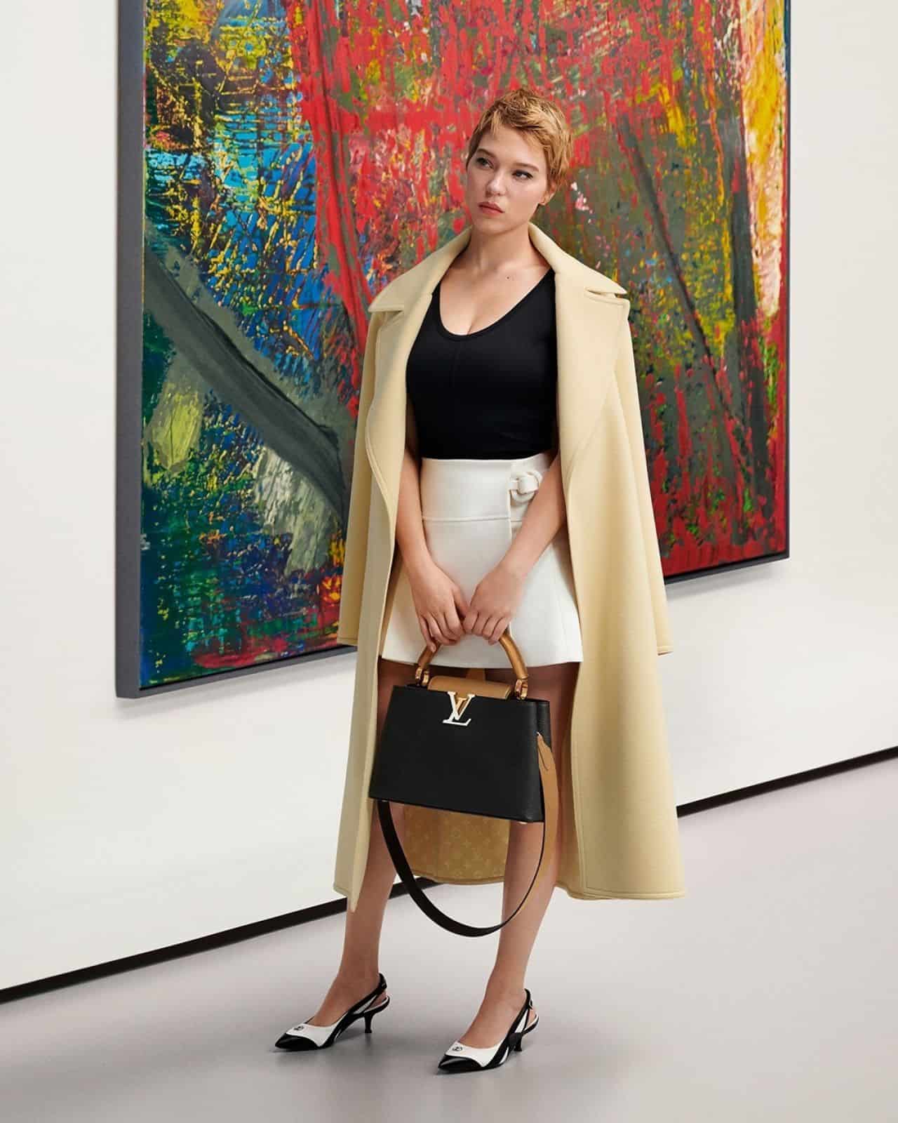 Léa Seydoux Promotes Louis Vuitton’s New Fall-Winter 2021 Bags Collection