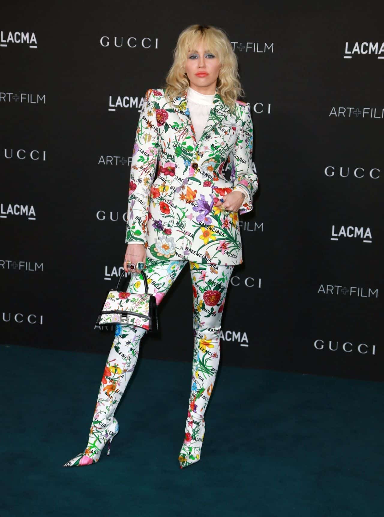 Miley Cyrus in a Tight-fitting Suit at the 2021 LACMA Art + Film Gala in LA