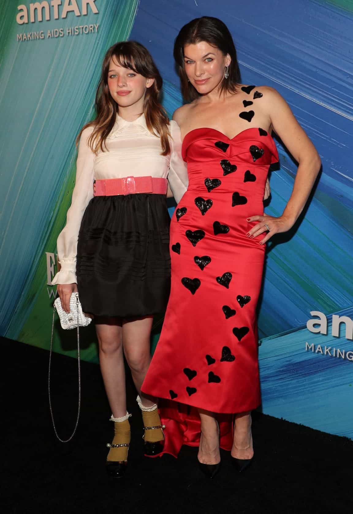 milla jovovich and her daughter ever were a sensation at the amfar gala 18