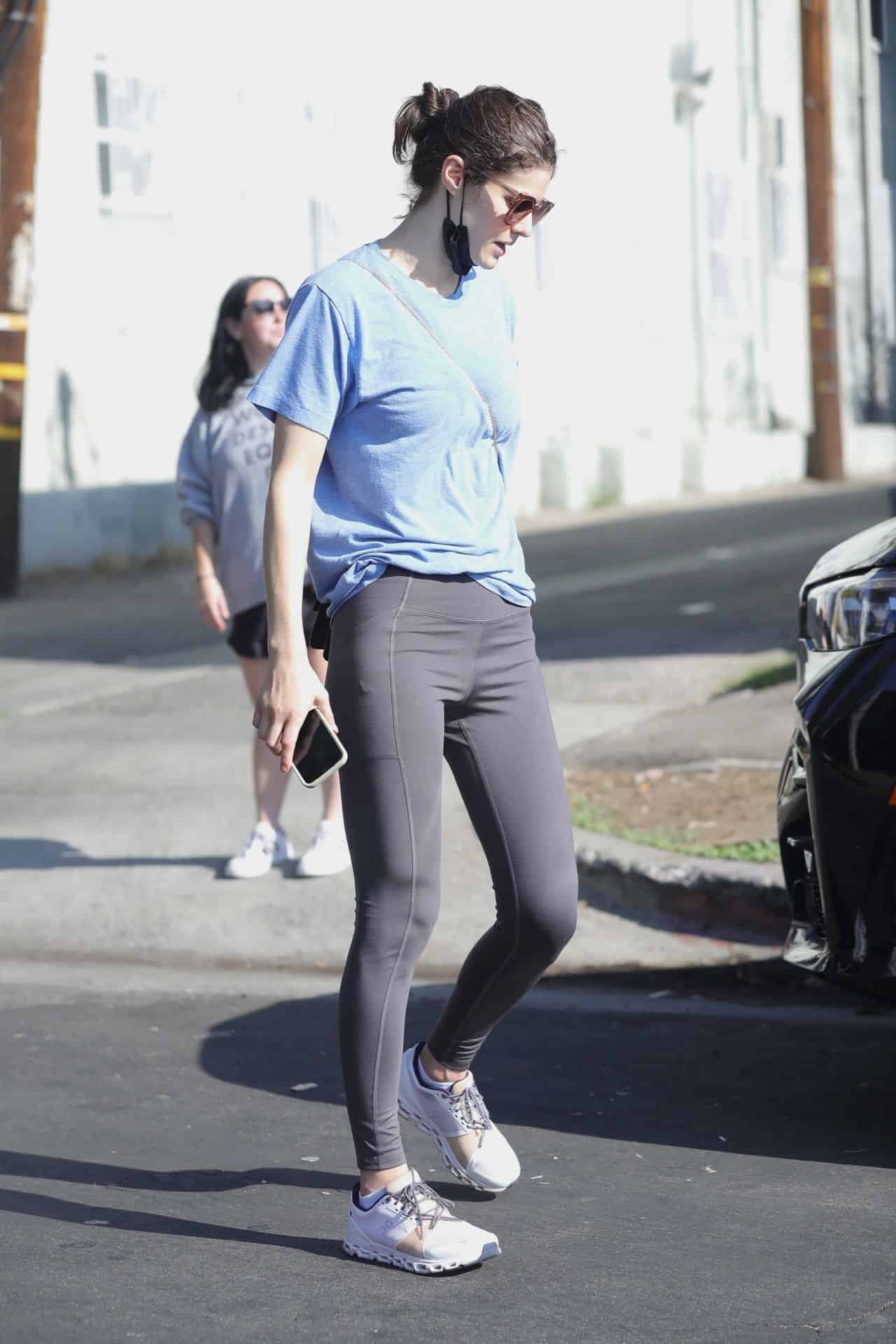 Alexandra Daddario was Energetic in Casual Outfit as she Ran Errands in LA