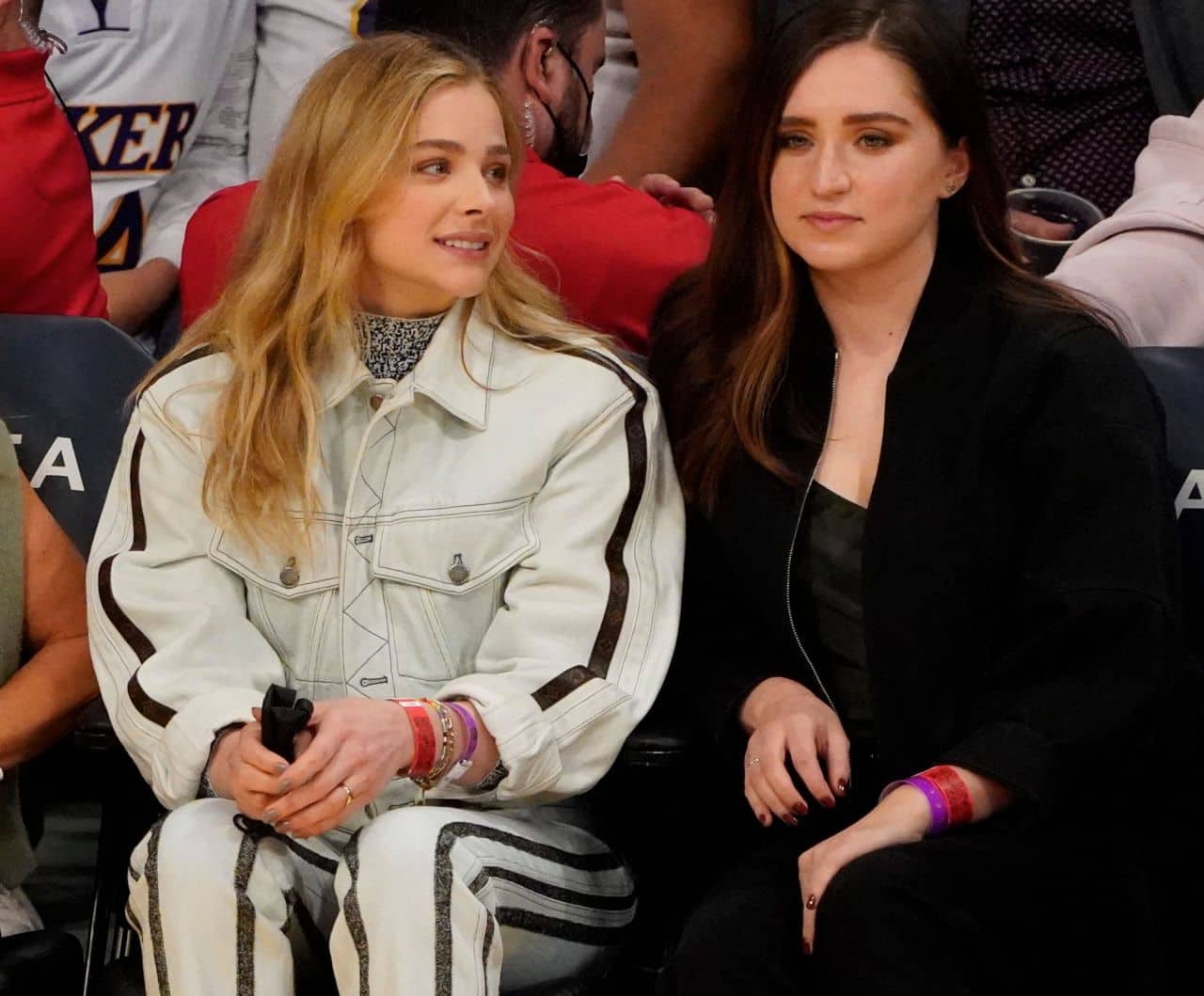 Chloe Grace Moretz in the Retro-inspired Outfit at a Lakers vs. Magic Game
