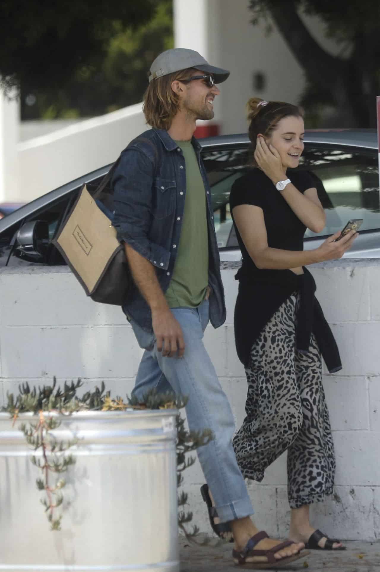 Emma Watson Looking Casual as Leaving Double Zero Pizza with a Friend in LA