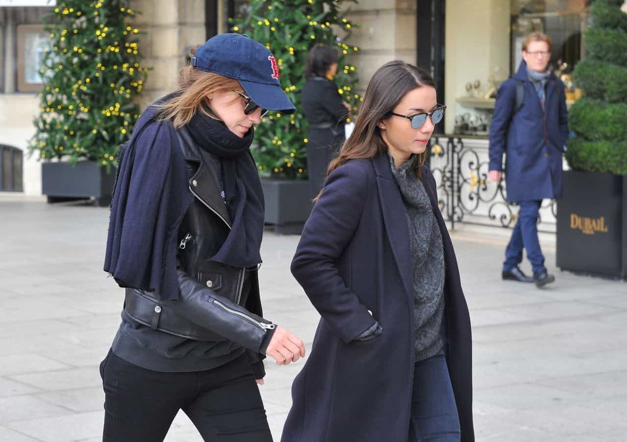 Emma Watson Looked Fierce in a Leather Biker Jacket as she Explored Paris