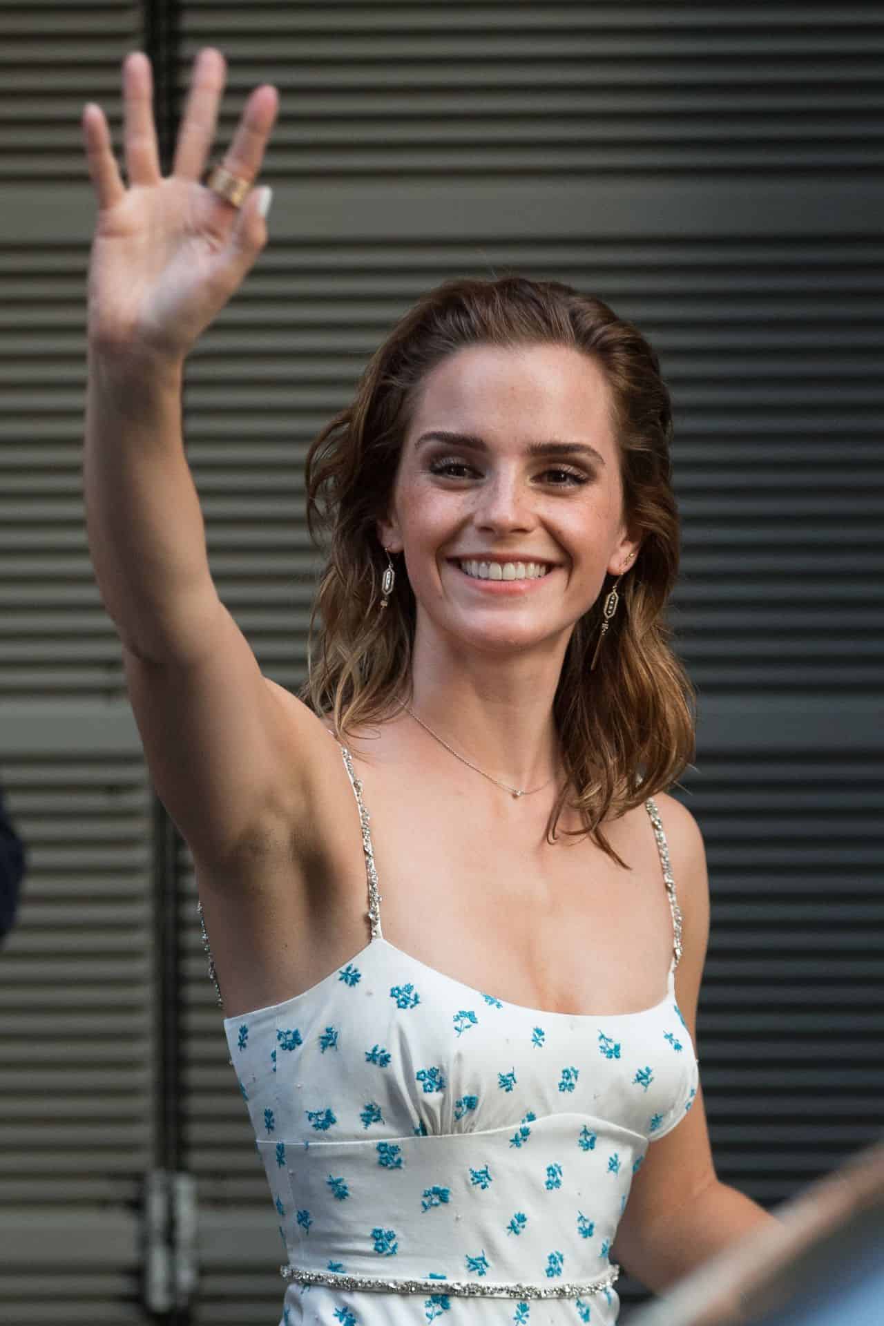 Emma Watson Showed Off her Sensational Cleavage in a White Fairytale Dress