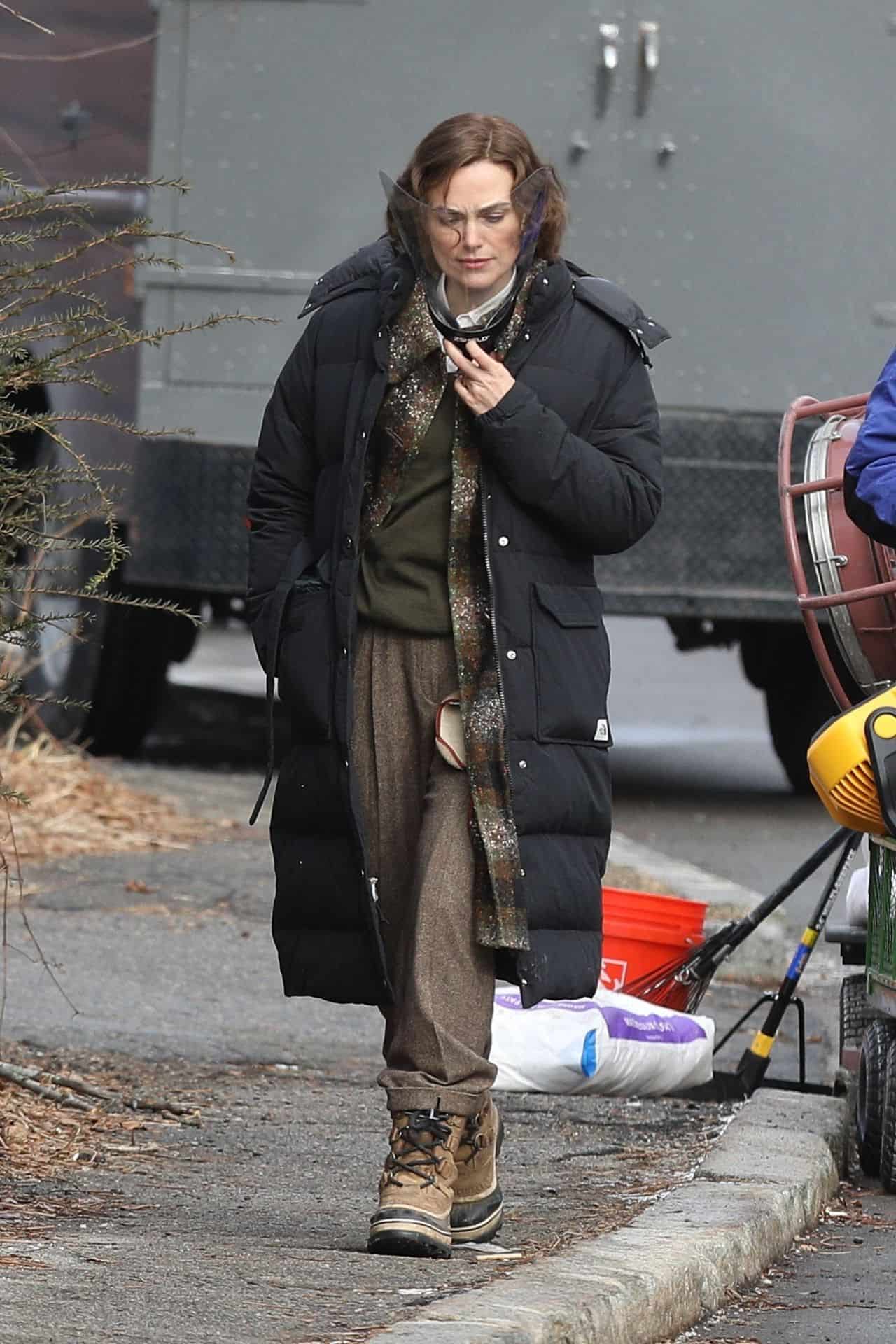 Keira Knightley Out from the Set During the Break of Boston Strangler