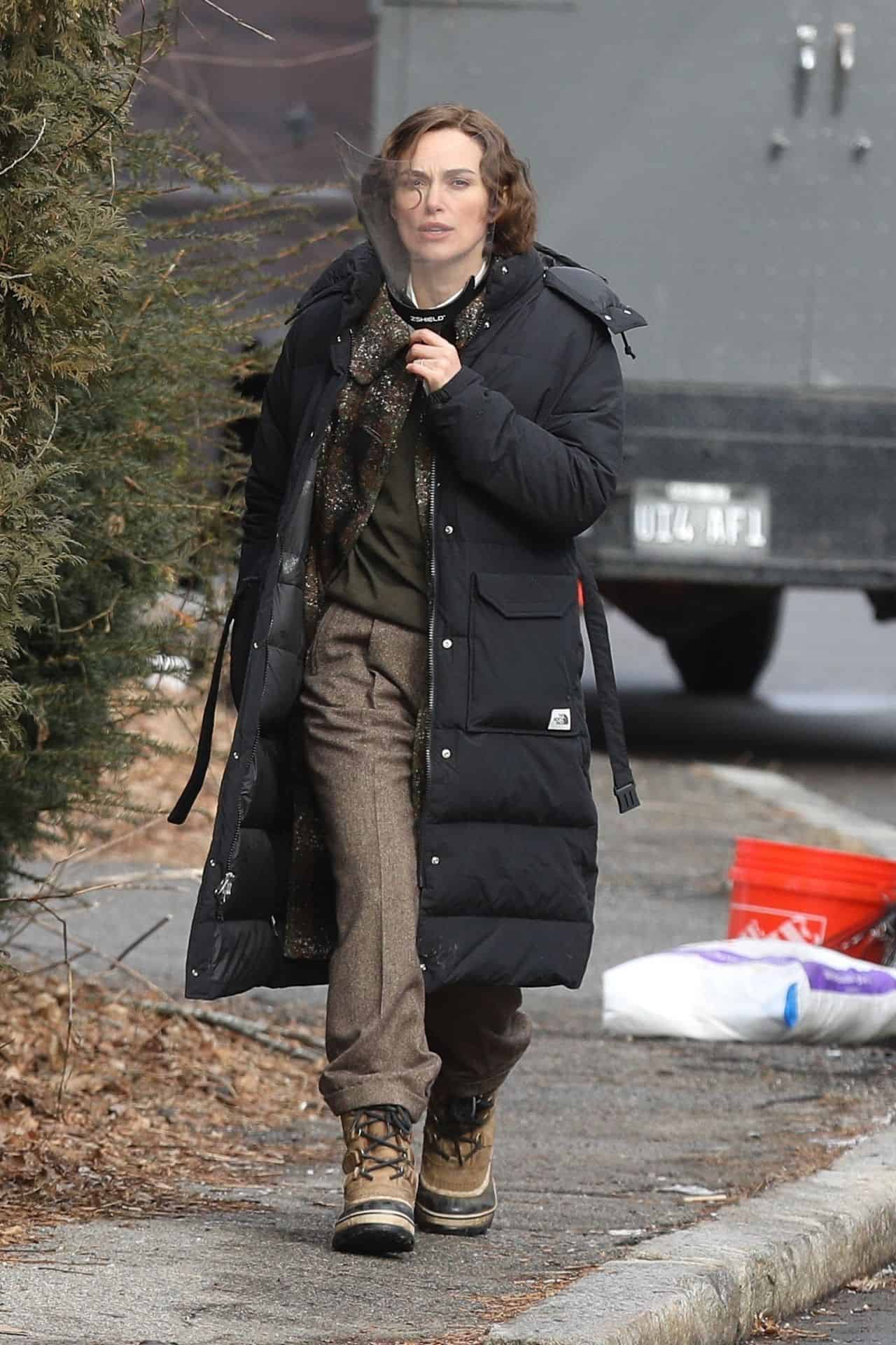 Keira Knightley Out from the Set During the Break of Boston Strangler