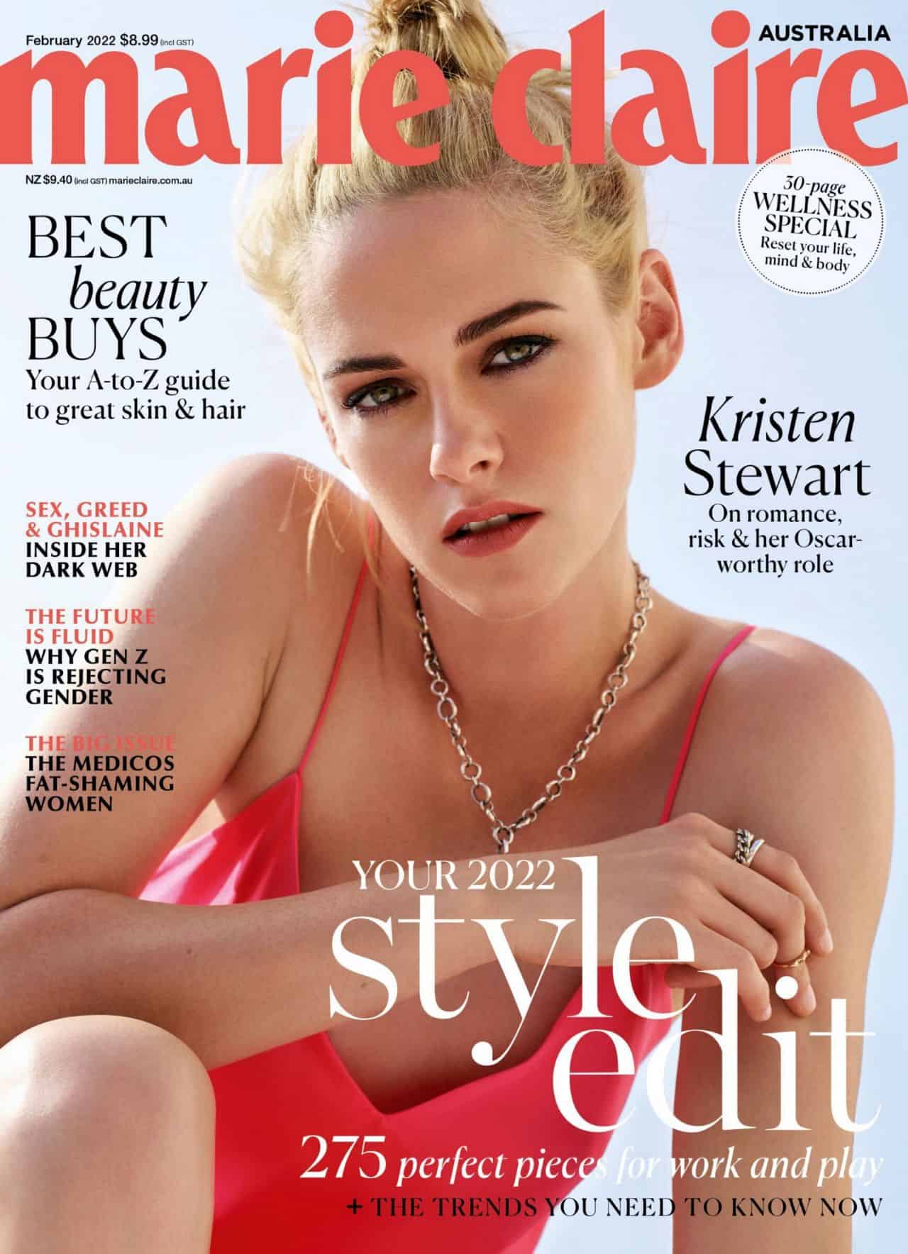 Kristen Stewart in Marie Claire Australia Magazine February 2022 Issue