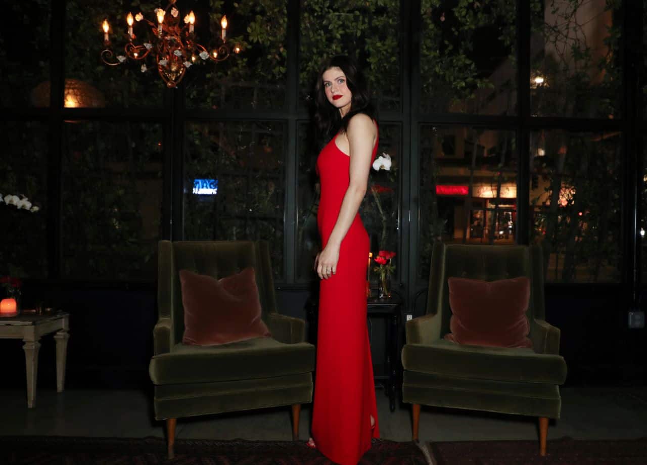 Alexandra Daddario Exudes Glamour in a Red Dress at SAG Awards Dinner in LA