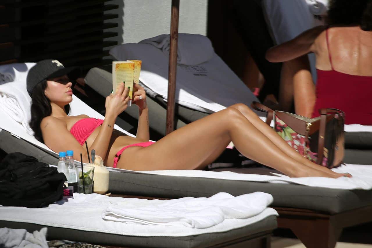 Dua Lipa Looked Breathtaking in a Tiny Pink Bikini while Sunbathing in Miami