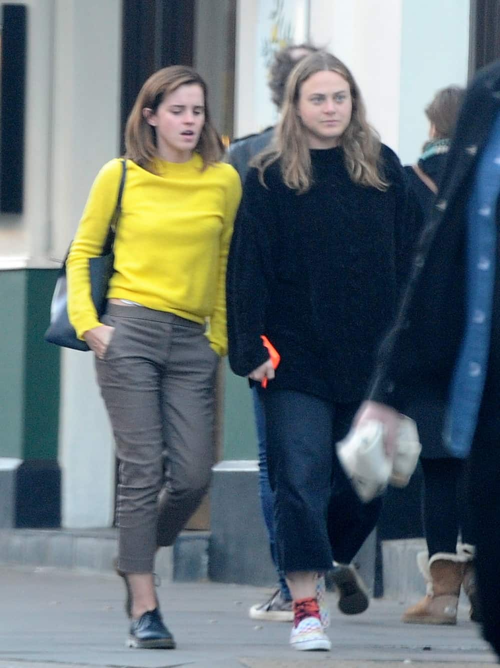 Emma Watson Looked Chic in a Yellow Sweater as she Headed Out to Lunch
