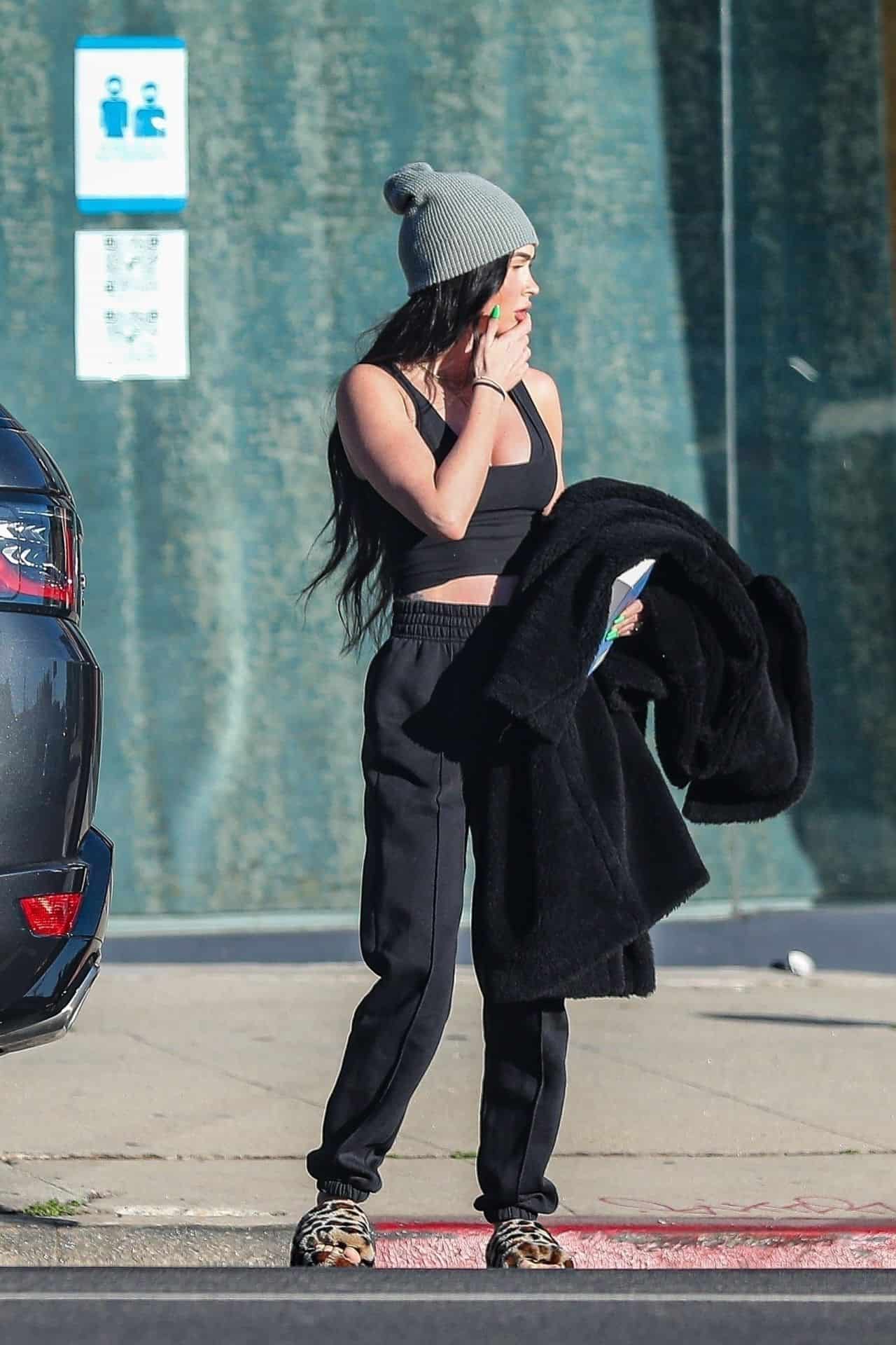 Megan Fox Shows Off her New Plump Lips after a Beauty Treatment at a Spa