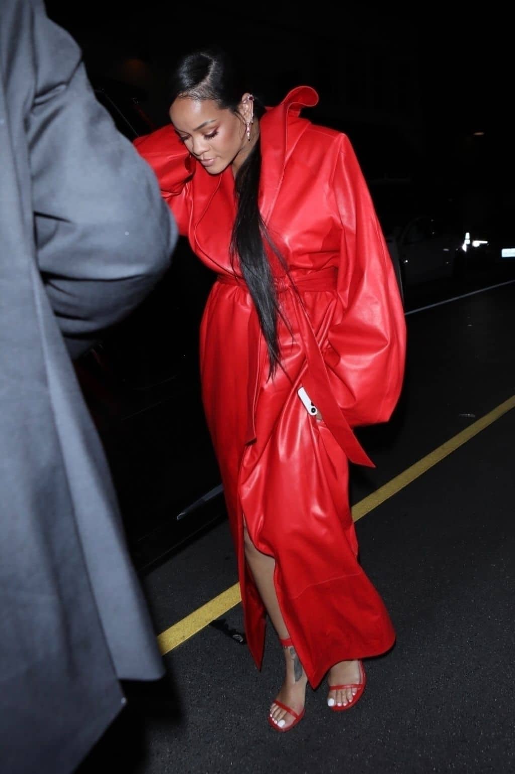 Rihanna Wore an All-red Outfit to Dine with A$AP Rocky at the Giorgio Baldi
