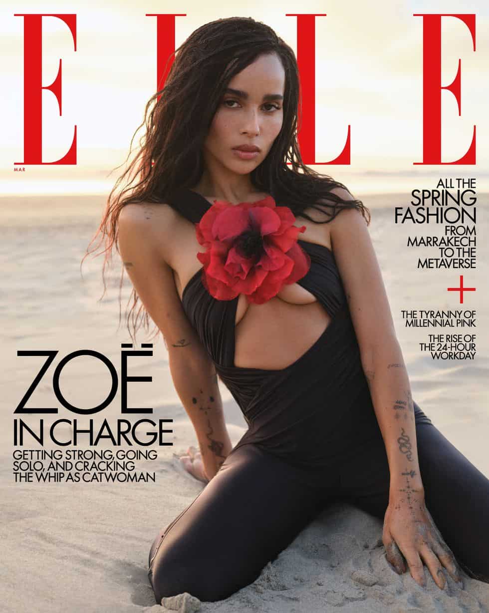 Zoë Kravitz is Gorgeous on the Cover of ELLE UK Magazine, April 2022 Issue