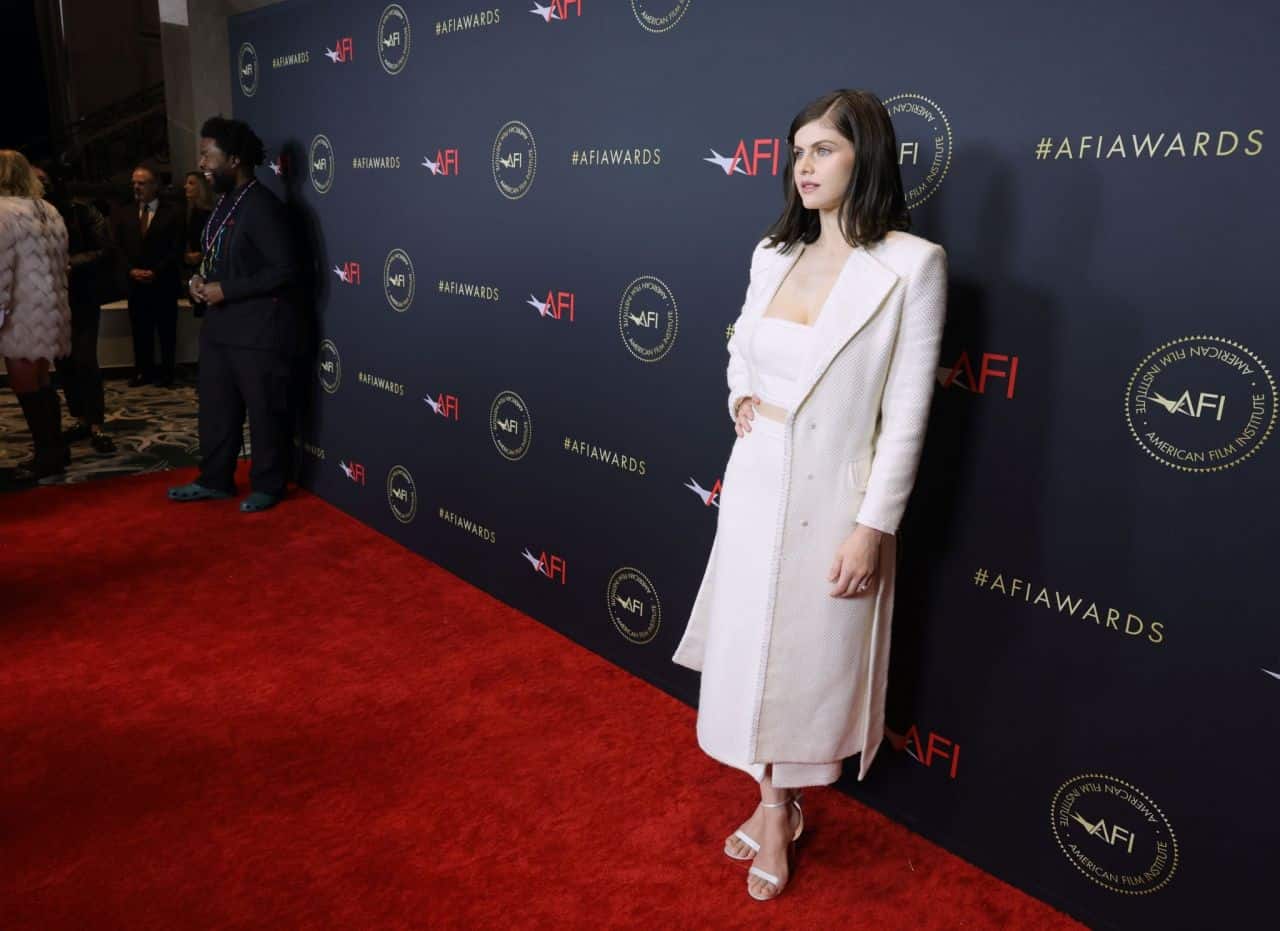 Alexandra Daddario Radiating Beauty in All-white at the 2022 AFI Awards
