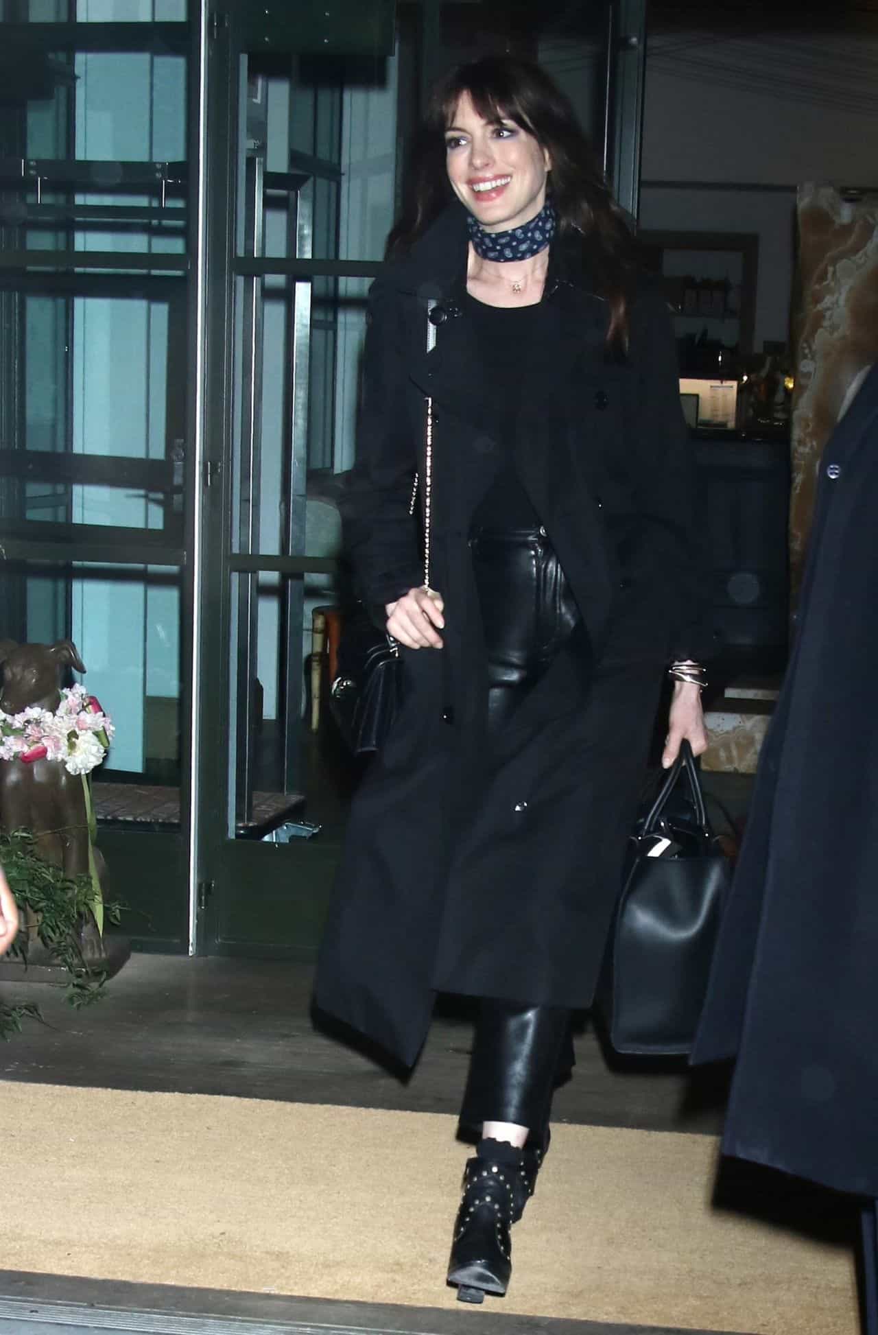 Anne Hathaway Amazes Outside her Hotel After the WeCrashed Press Conference
