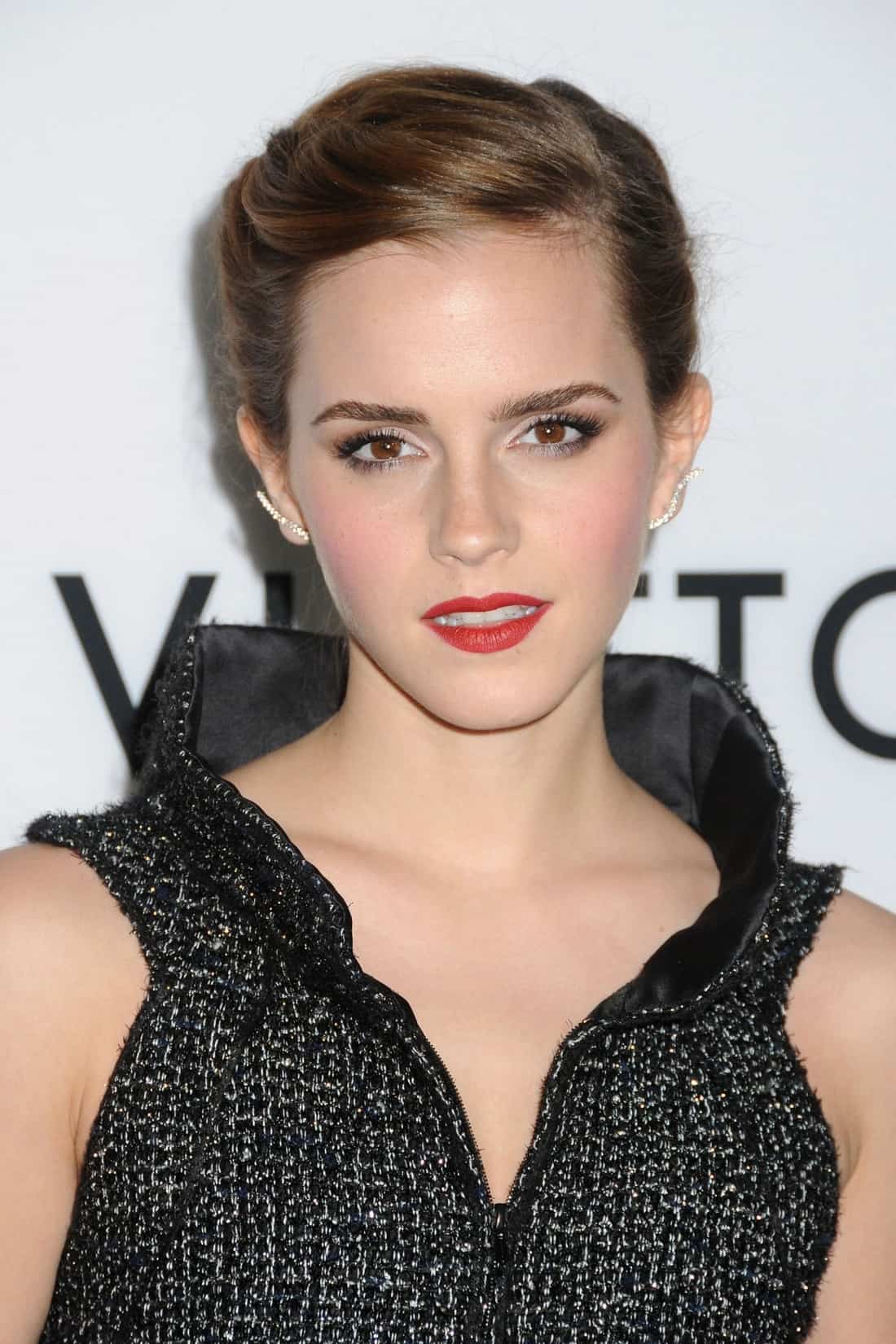 Emma Watson in a Black Zipper Mini Dress at the "The Bling Ring" Premiere