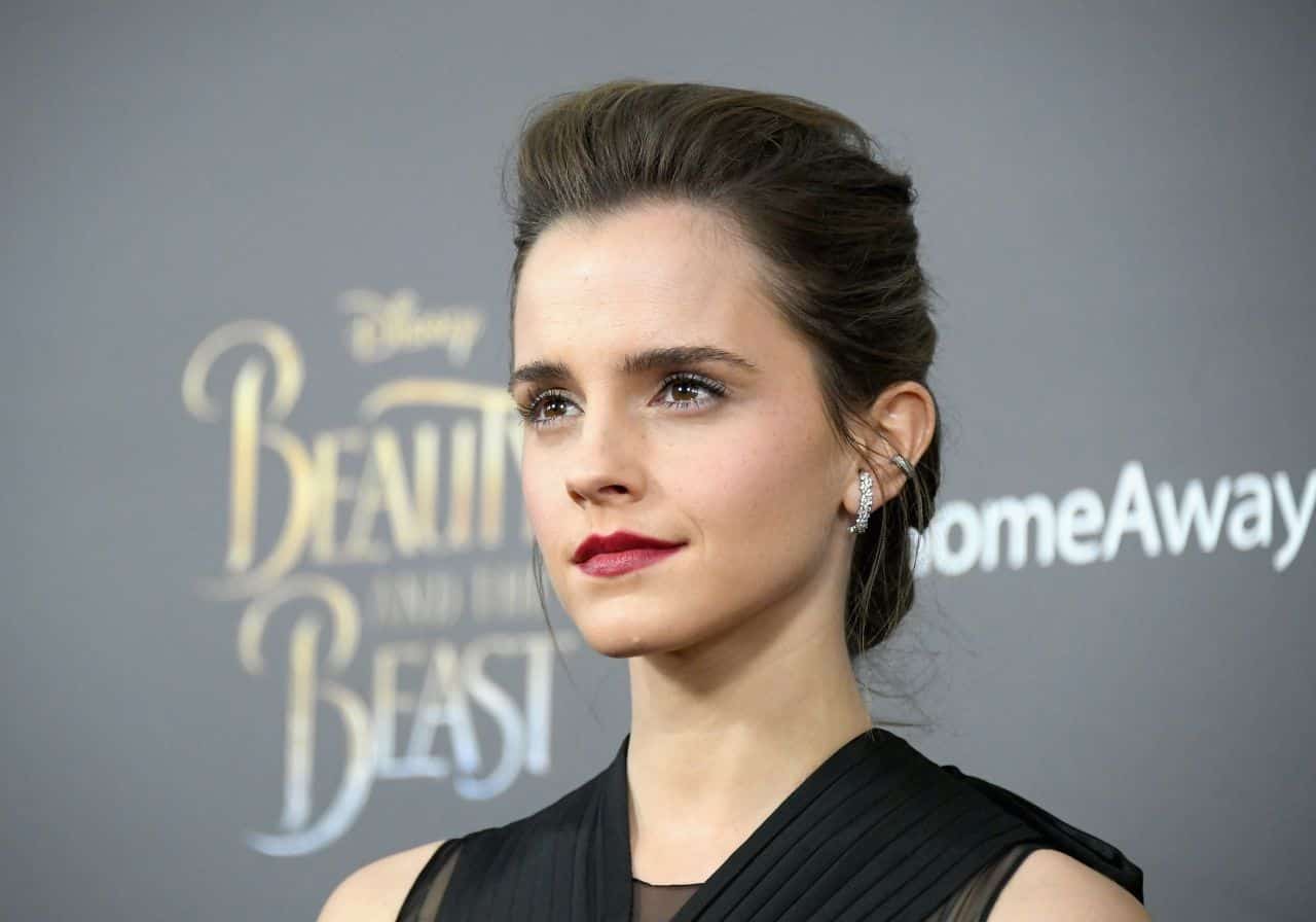 Emma Watson Shows Cleavage at the Premiere of Beauty and the Beast in NY