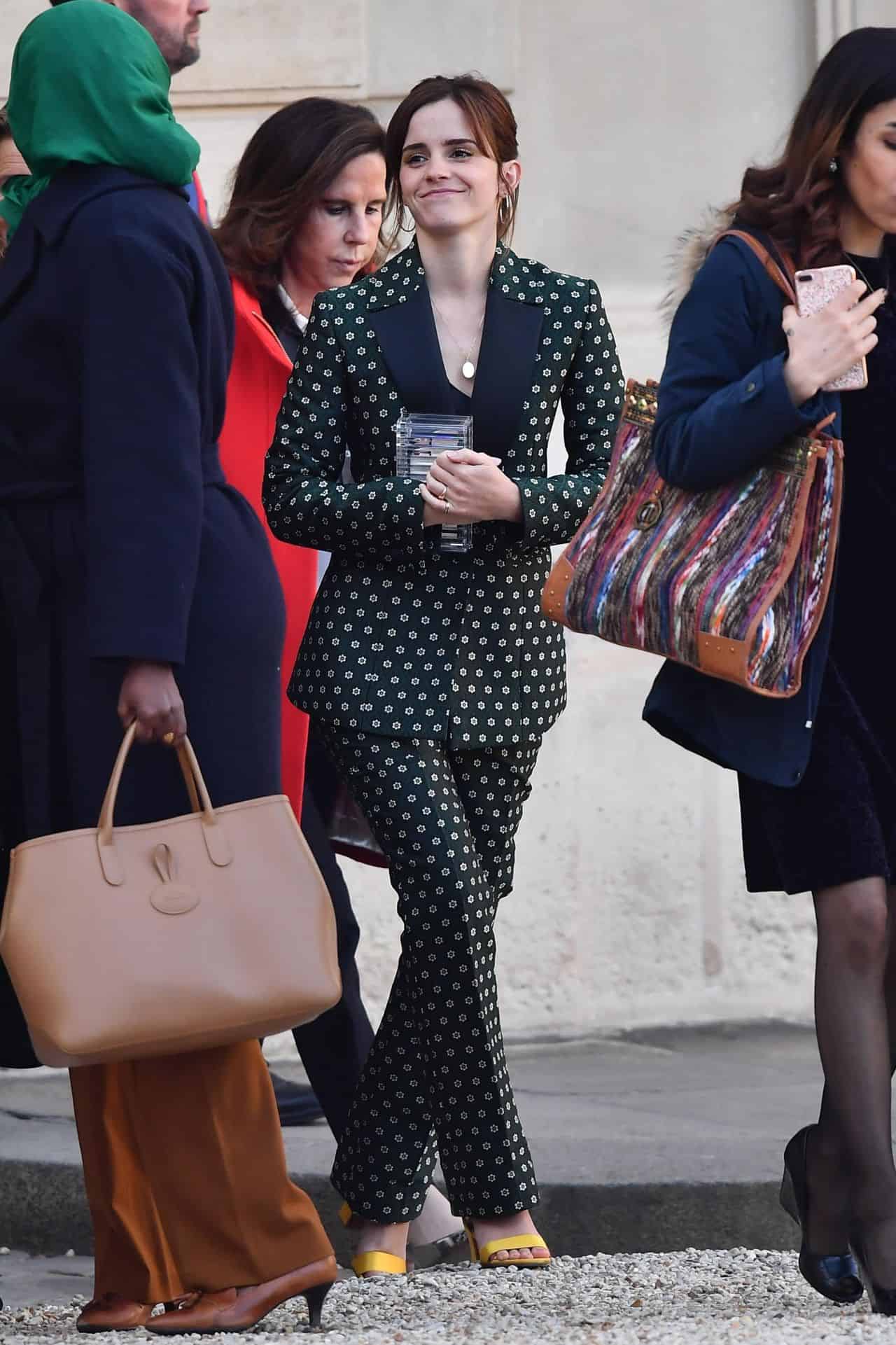 Emma Watson Stuns in a Pantsuit at the G7 Gender Equality Advisory Council