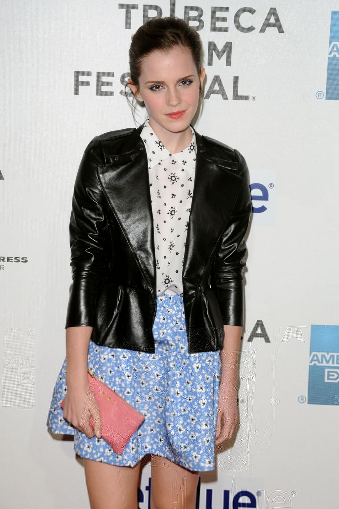 Emma Watson Wore a Daring Blue Skirt at the "Struck By Lightning" Premiere