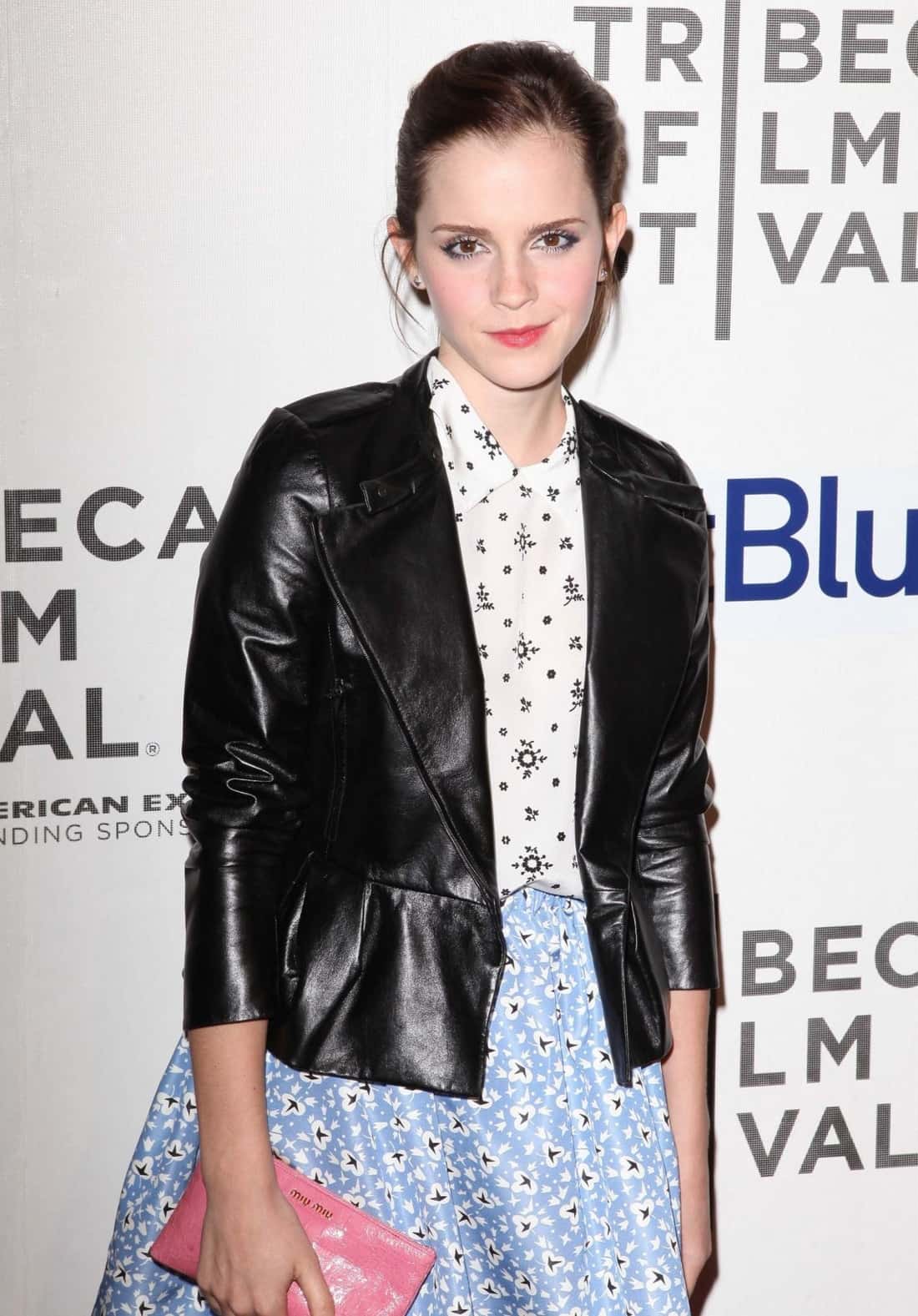 Emma Watson Wore a Daring Blue Skirt at the "Struck By Lightning" Premiere